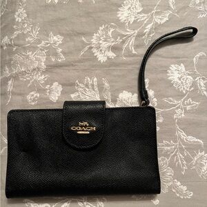 Coach Phone Wallet Black $100